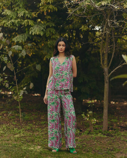 Palm Print Hemp Co-ord Set