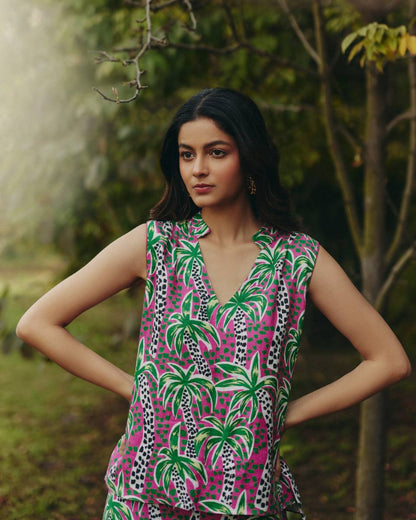 Palm Print Hemp Co-ord Set