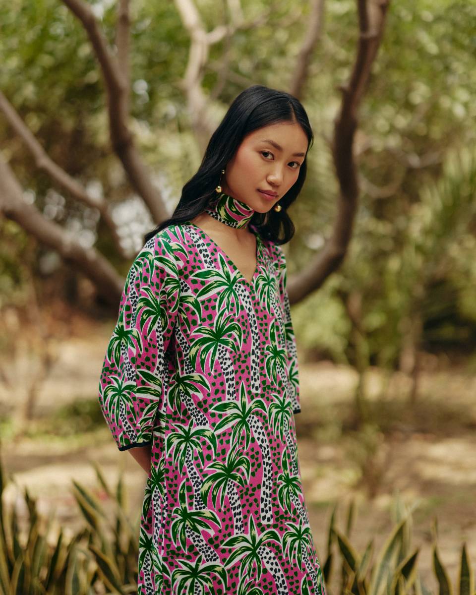 Palm Print Tunic Dress