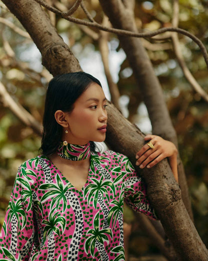 Palm Print Tunic Dress