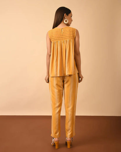 Mustard Stripe Top and Pant