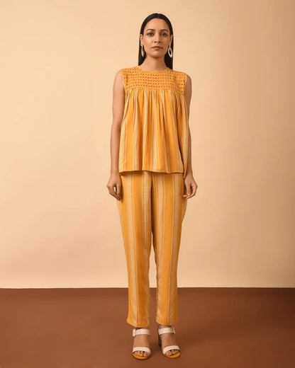 Mustard Stripe Top and Pant