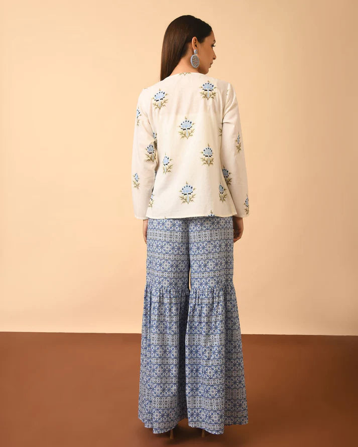 Short Kurta Top with Sharara Pant