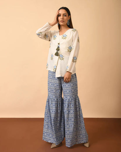 Short Kurta Top with Sharara Pant