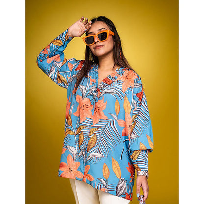 FUGA Daylily Blue Oversized Shirt