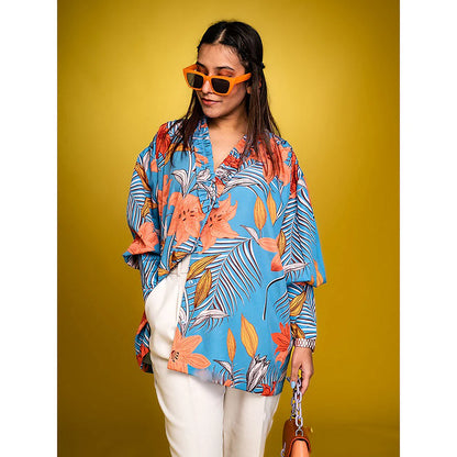 FUGA Daylily Blue Oversized Shirt