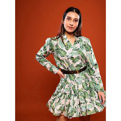 FUGA Foliage Dayout Summer Dress Green