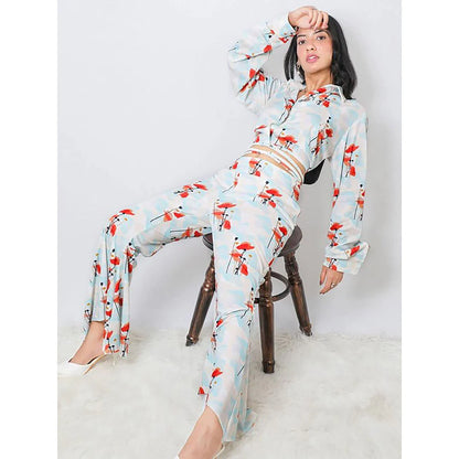 FUGA Painted Floret Catfish Co-Ord Blue (Set of 2)