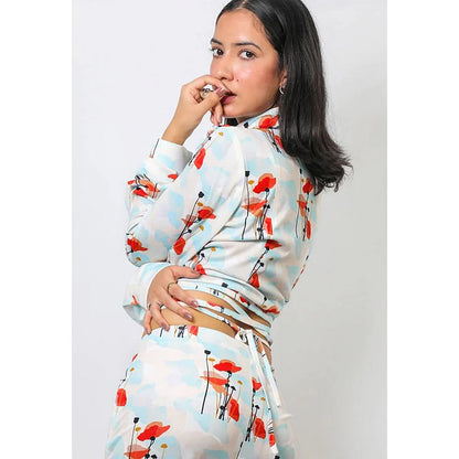 FUGA Painted Floret Catfish Co-Ord Blue (Set of 2)