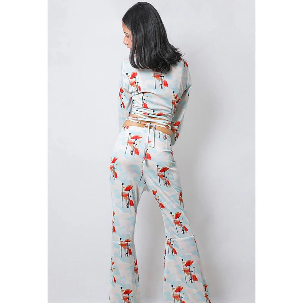 FUGA Painted Floret Catfish Co-Ord Blue (Set of 2)