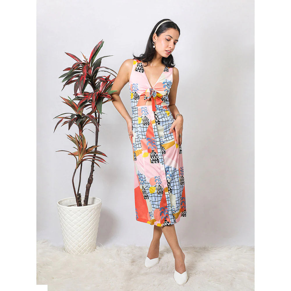 FUGA Pine Pop Midi Dress Peach