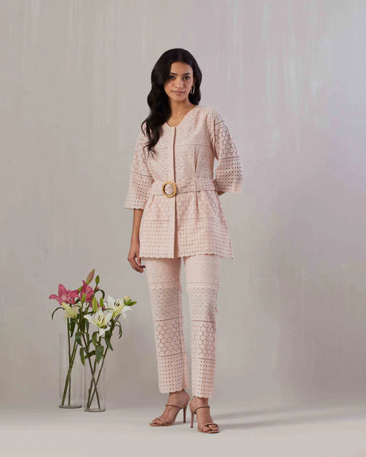 Pink Broderie Anglaise Co-ord set