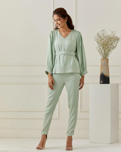 Mint Co-ord Set with Thread Embroidery