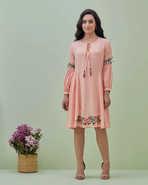 Light Pink Embroidered Dress