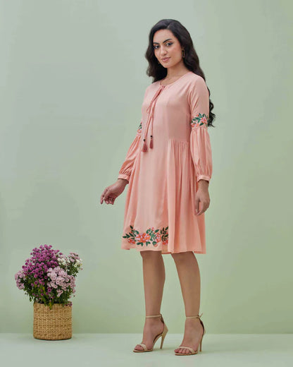 Light Pink Embroidered Dress