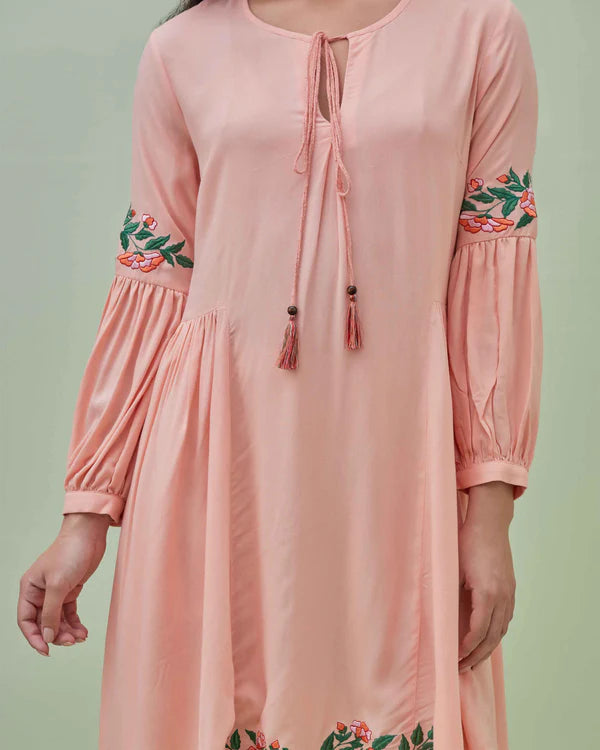 Light Pink Embroidered Dress