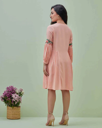 Light Pink Embroidered Dress