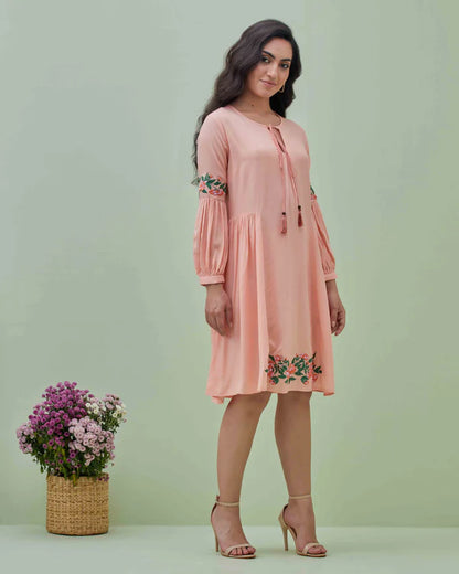 Light Pink Embroidered Dress