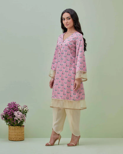 Hand Block Printed Kurta with dhoti pant