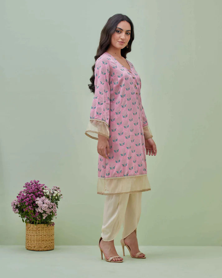 Hand Block Printed Kurta with dhoti pant