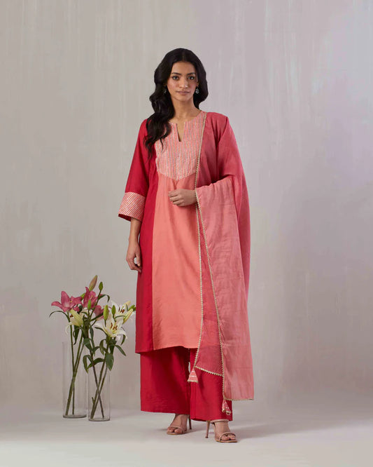 Chanderi Gota Embroidered Kurta set