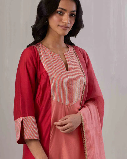 Chanderi Gota Embroidered Kurta set