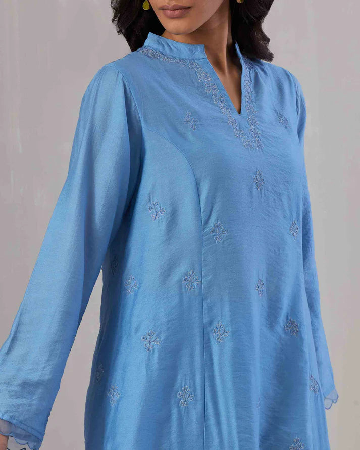 Midnight Blue Embroidered Kurta & Pant set