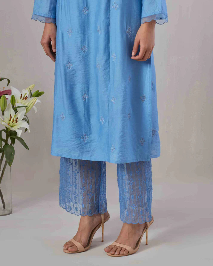 Midnight Blue Embroidered Kurta & Pant set