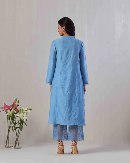 Midnight Blue Embroidered Kurta & Pant set