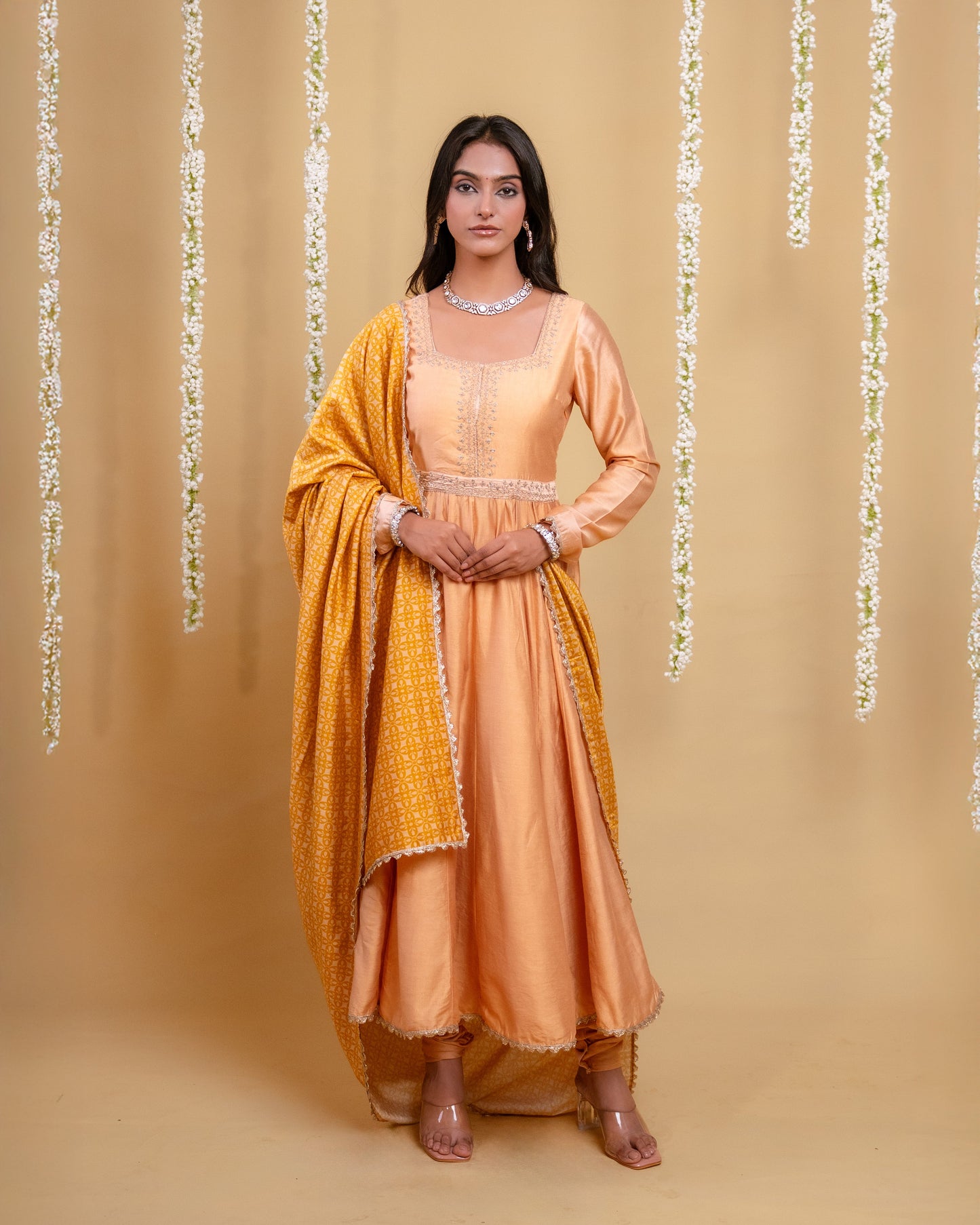 Golden Serenade Anarkali