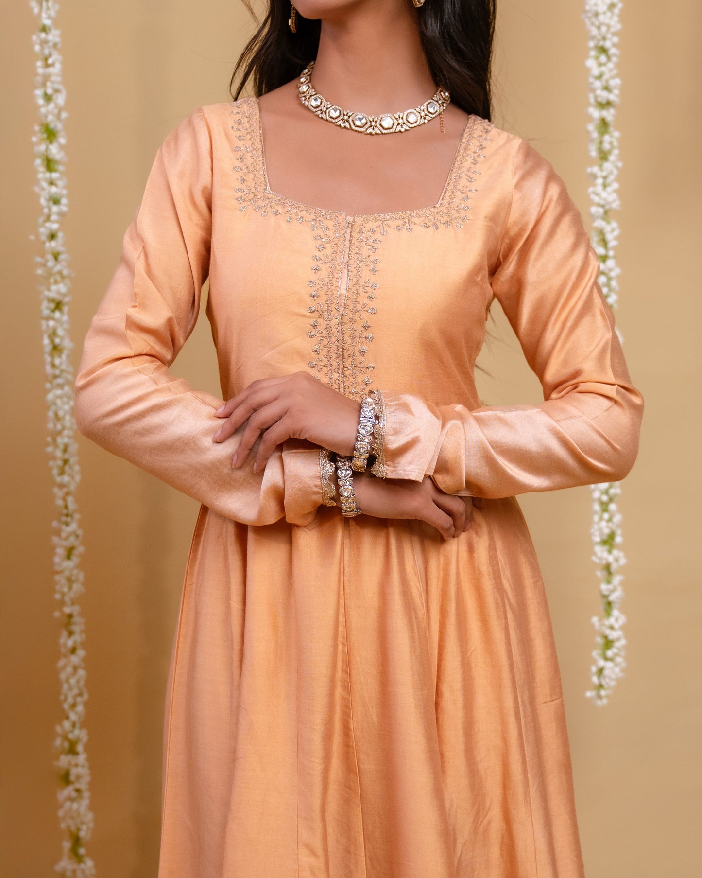 Golden Serenade Anarkali