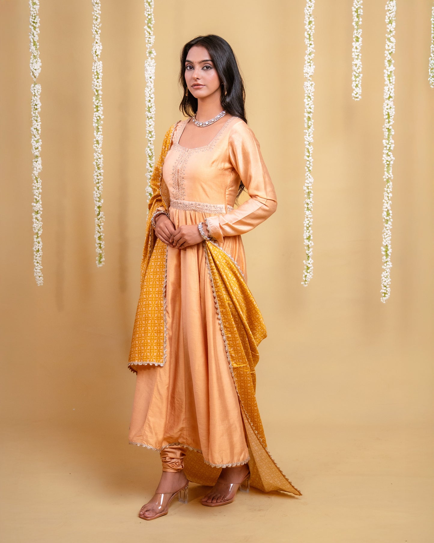 Golden Serenade Anarkali