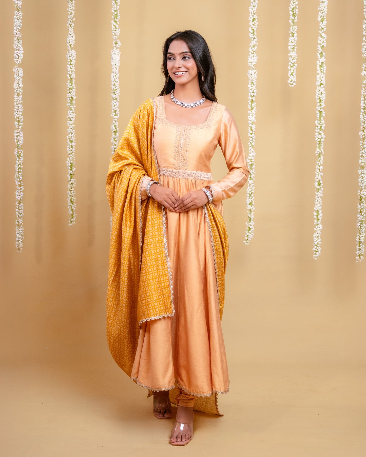 Golden Serenade Anarkali