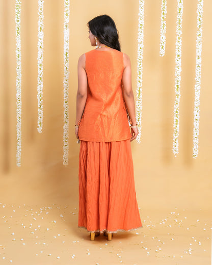 Rust Radiance Sharara Set