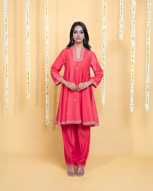 Coral Dawn Kurta Set