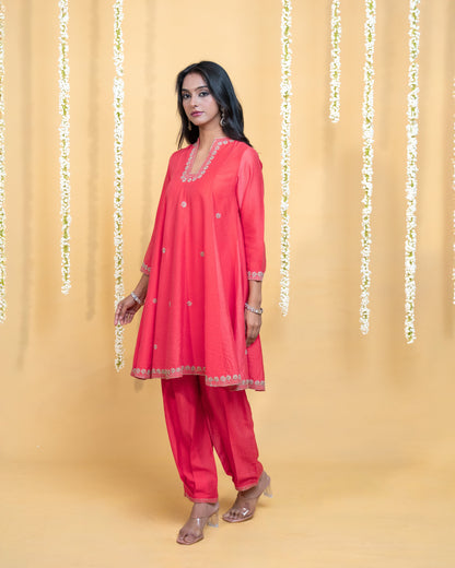 Coral Dawn Kurta Set