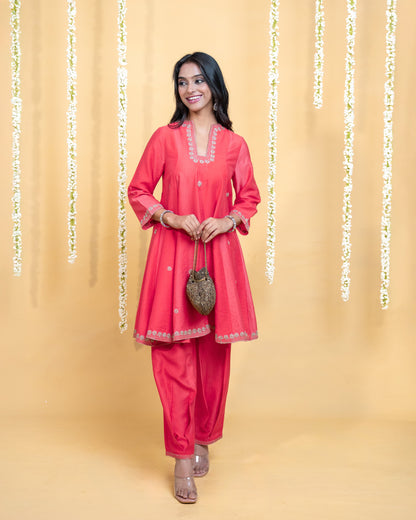 Coral Dawn Kurta Set