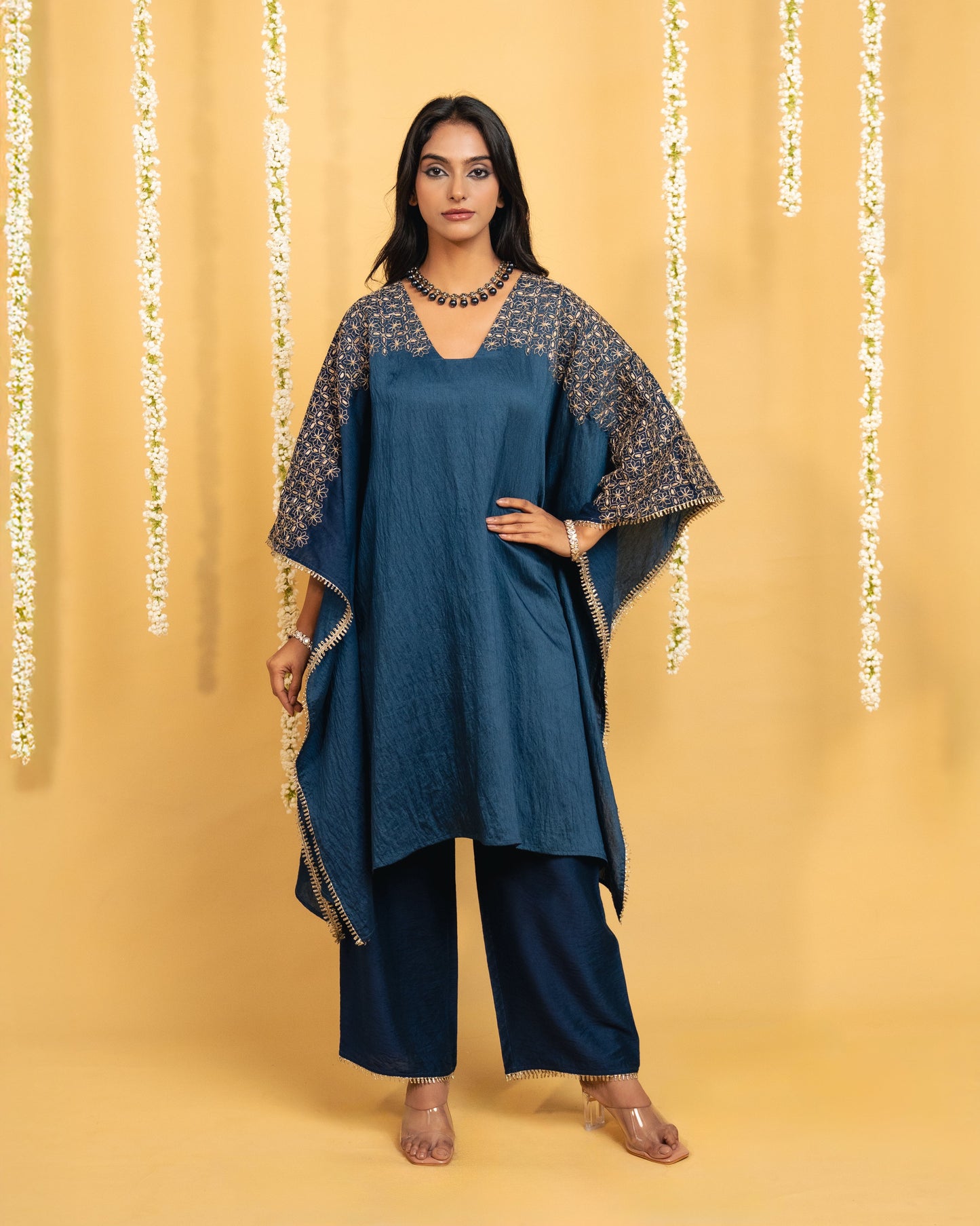 Midnight Bloom Kaftan Set