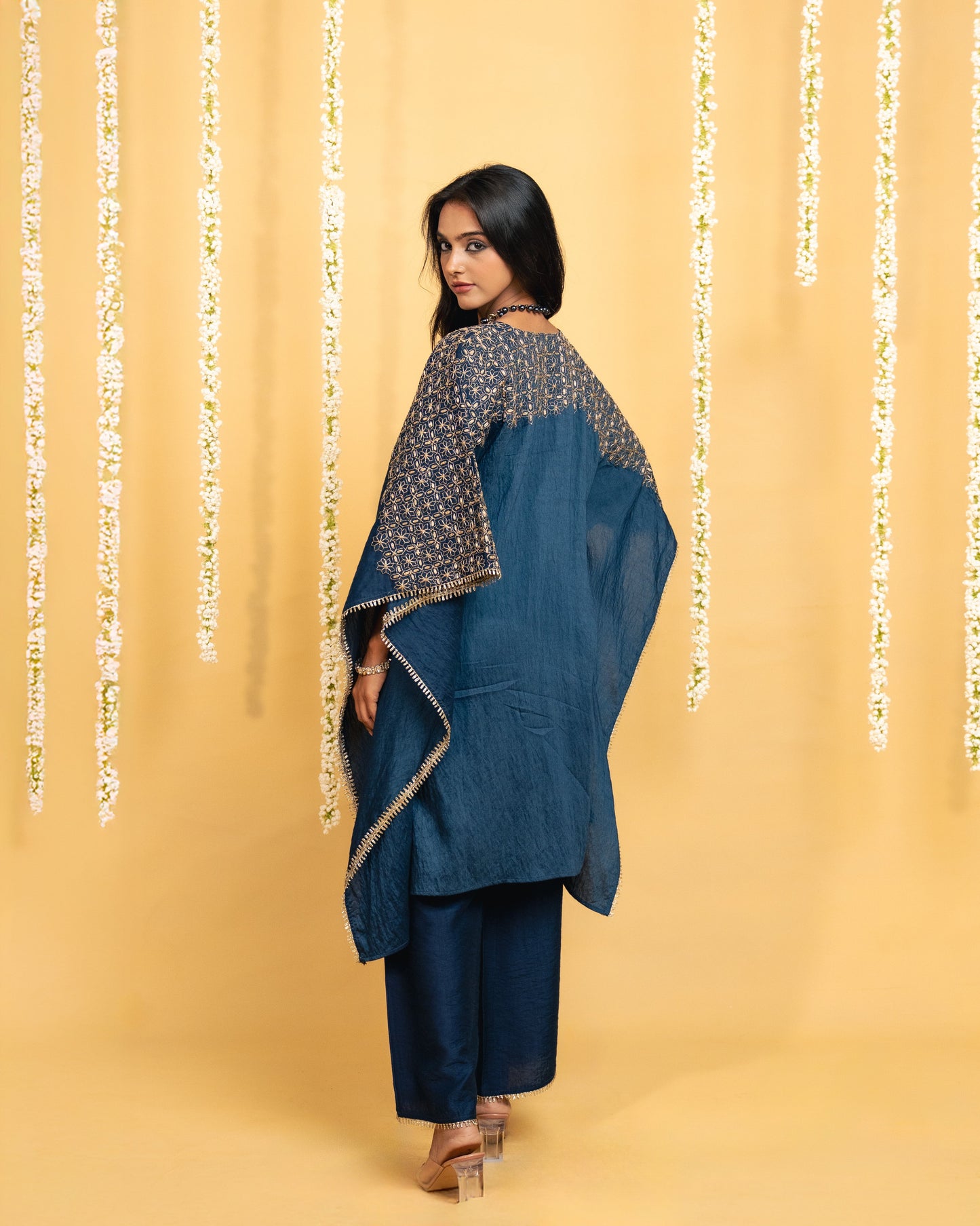 Midnight Bloom Kaftan Set