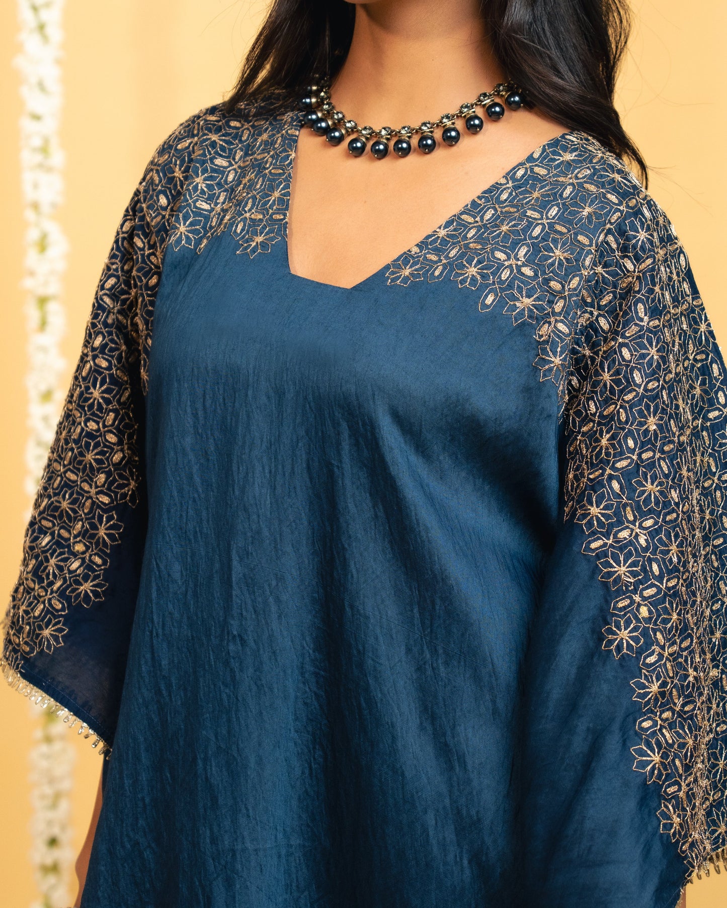 Midnight Bloom Kaftan Set