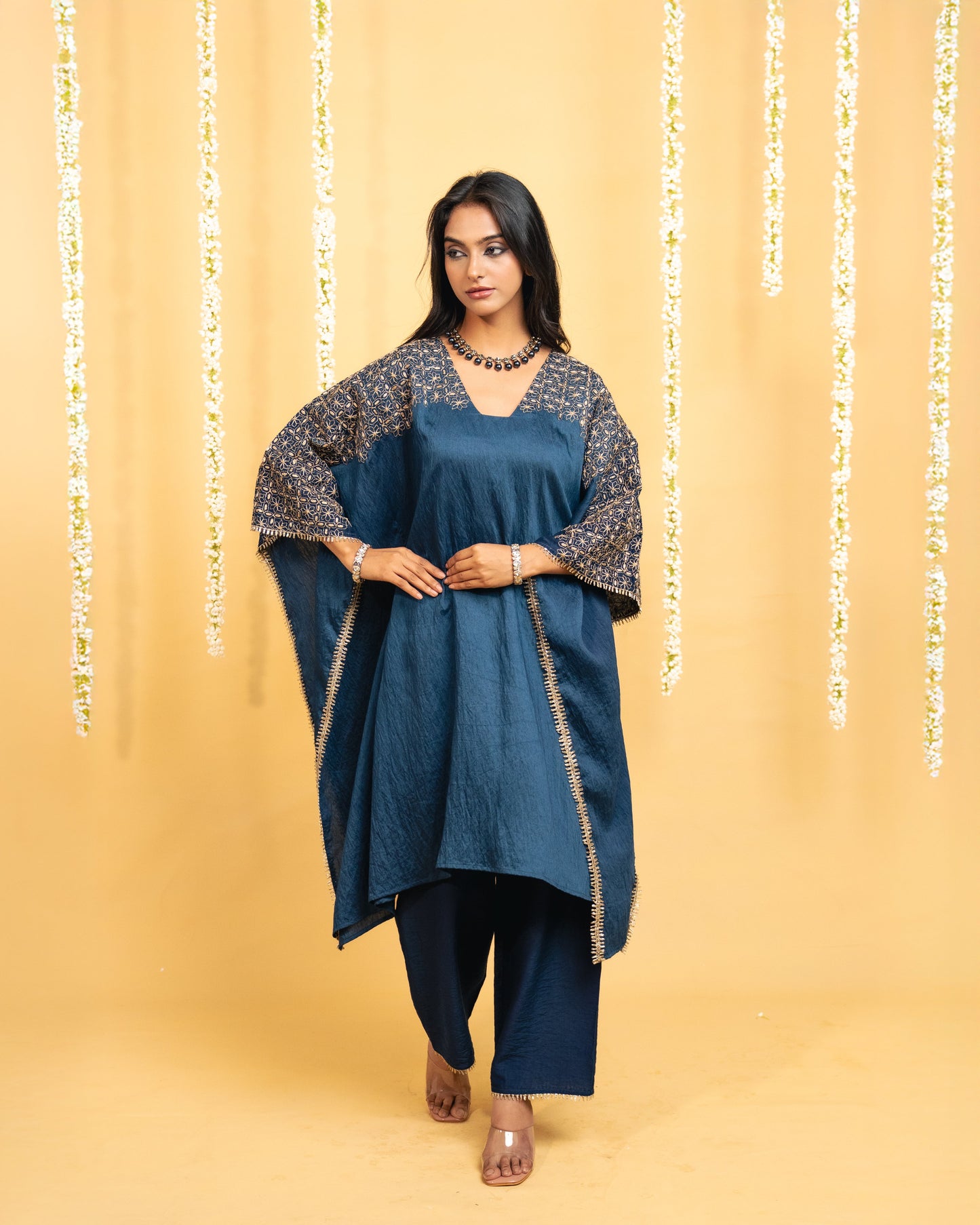 Midnight Bloom Kaftan Set