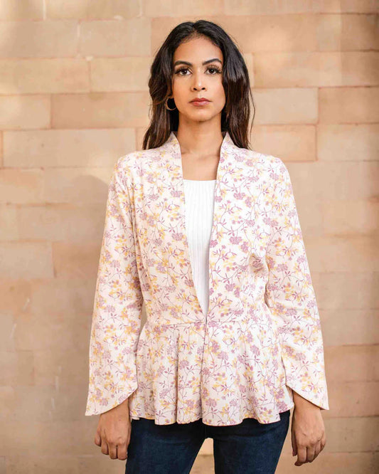 Pink Floral Blazer Jacke