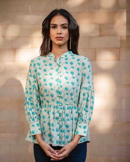 Cotton Silk Printed Shirt