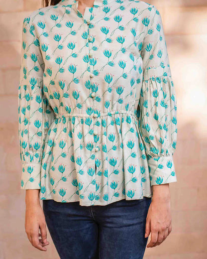 Cotton Silk Printed Shirt