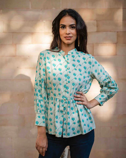 Cotton Silk Printed Shirt