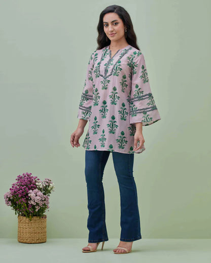 Printed Tunic with Embroidery