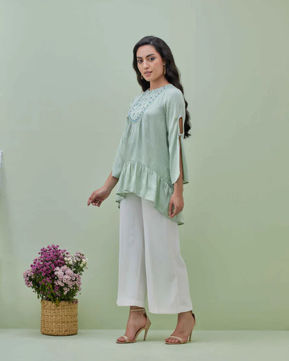 Sea Green Modal Satin Top