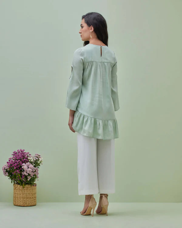 Sea Green Modal Satin Top