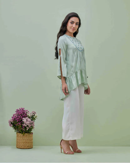 Sea Green Modal Satin Top