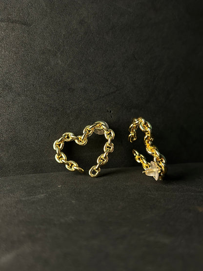 Chain Heart Studs